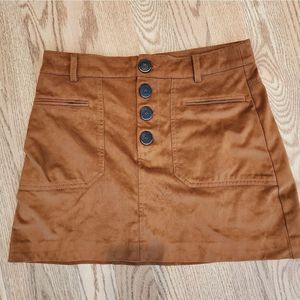 Zara (trf) suede tan mini skirt